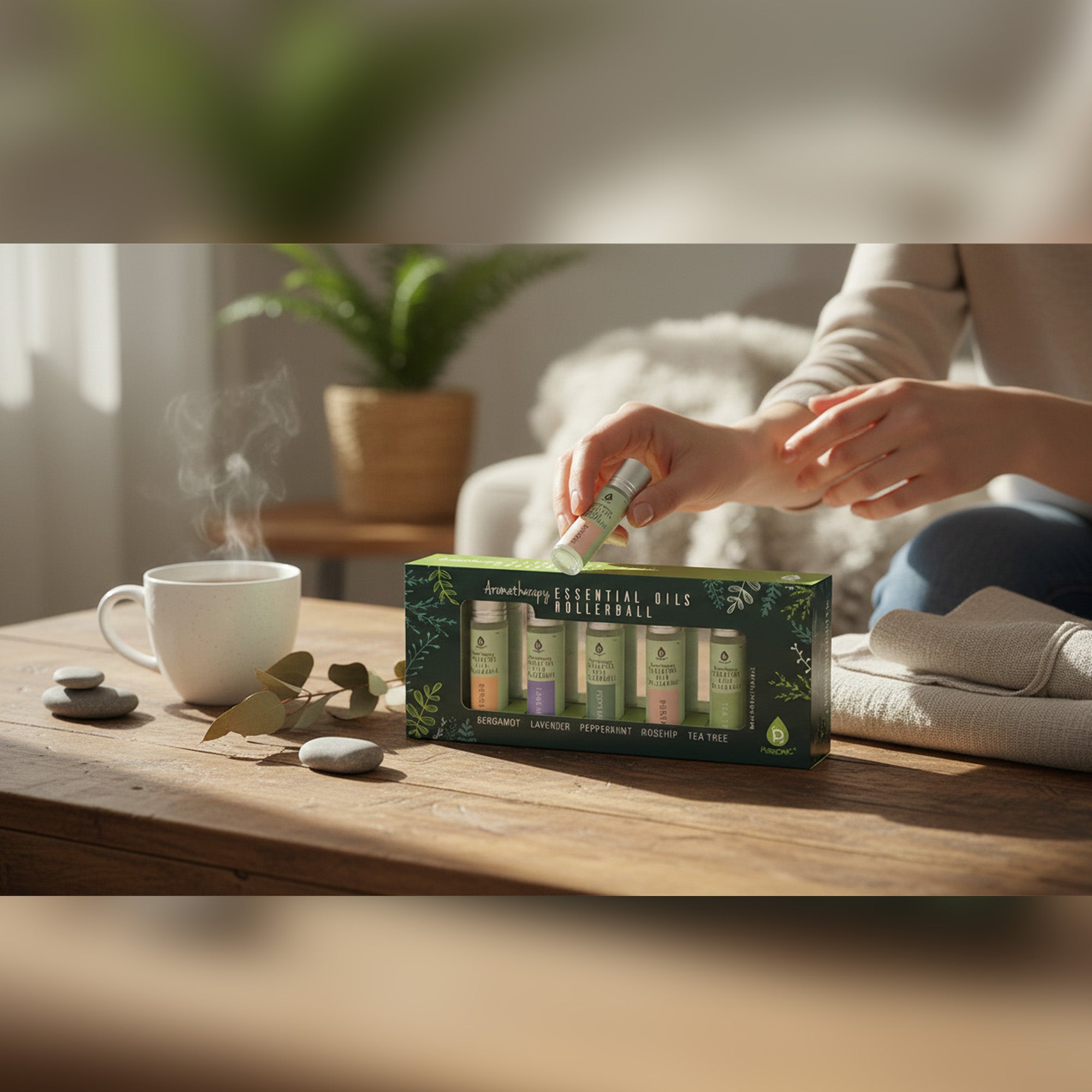 Aromatherapy Essential Oils Rollerballs (Bergamot, Lavender, Peppermint, Rosehip, Tea Tree)